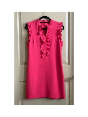 Vince Camuto Coral Ruffle Sleeveless Shift Dress size 6